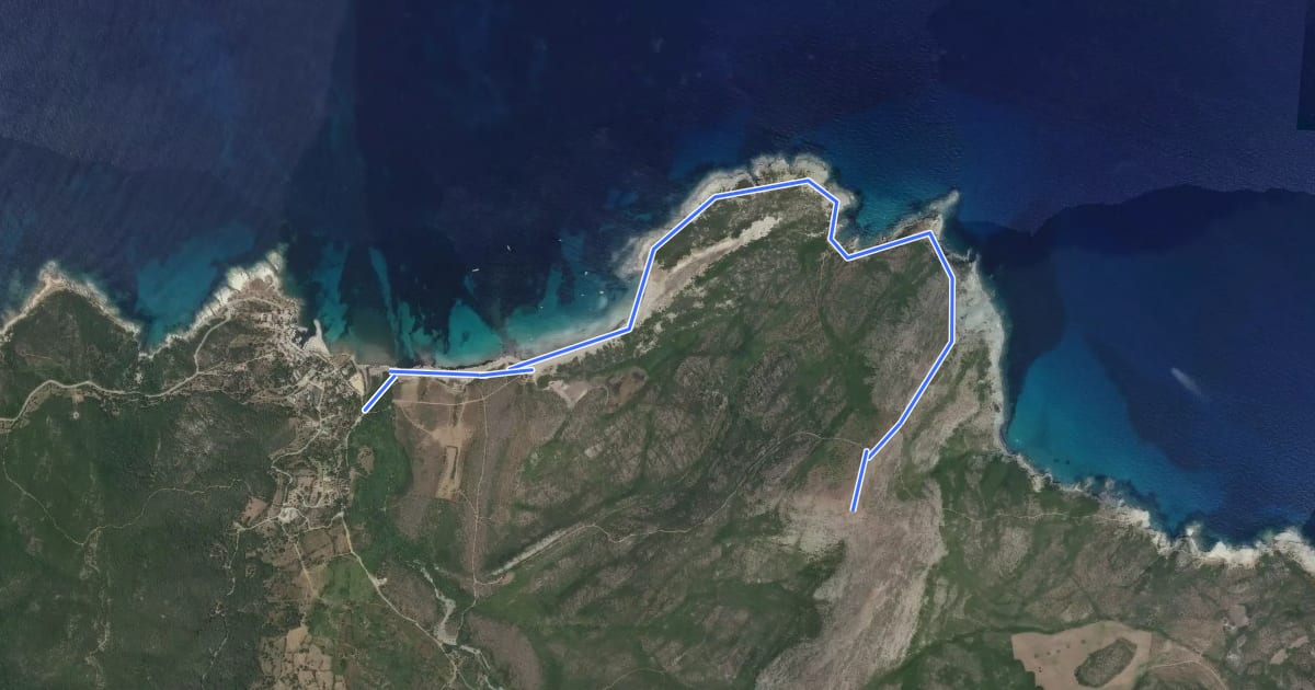 Маршрут Balade Littorale de la Pointe du Cap Corse на спутниковом снимке