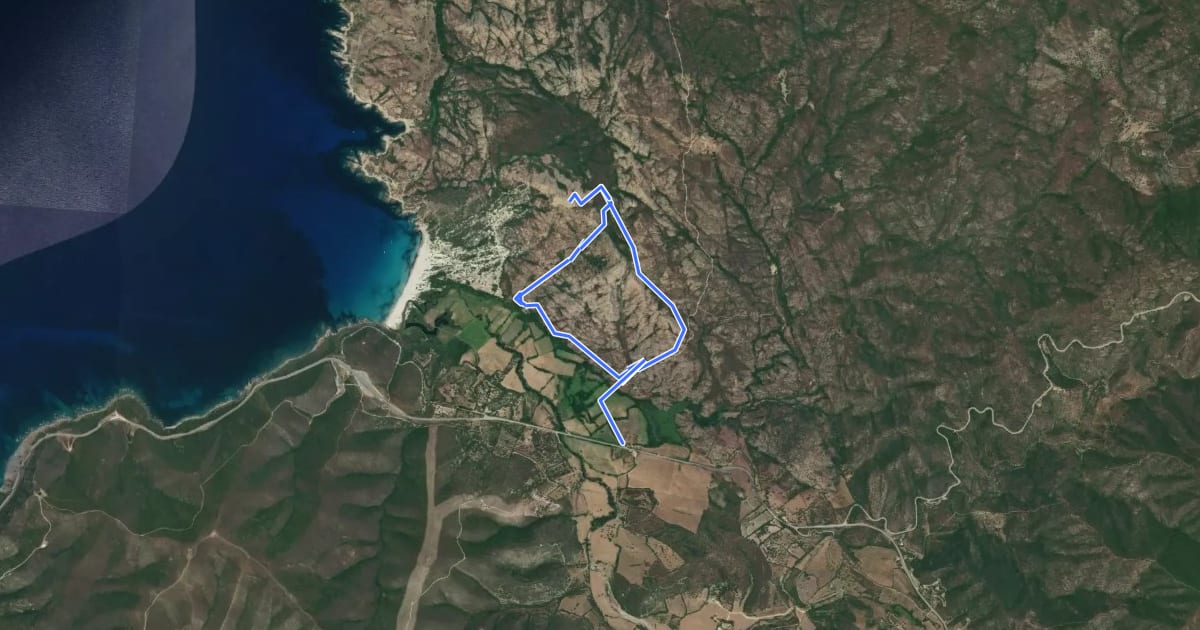 Маршрут Balade littorale de la Punta Liatoggiu на спутниковом снимке