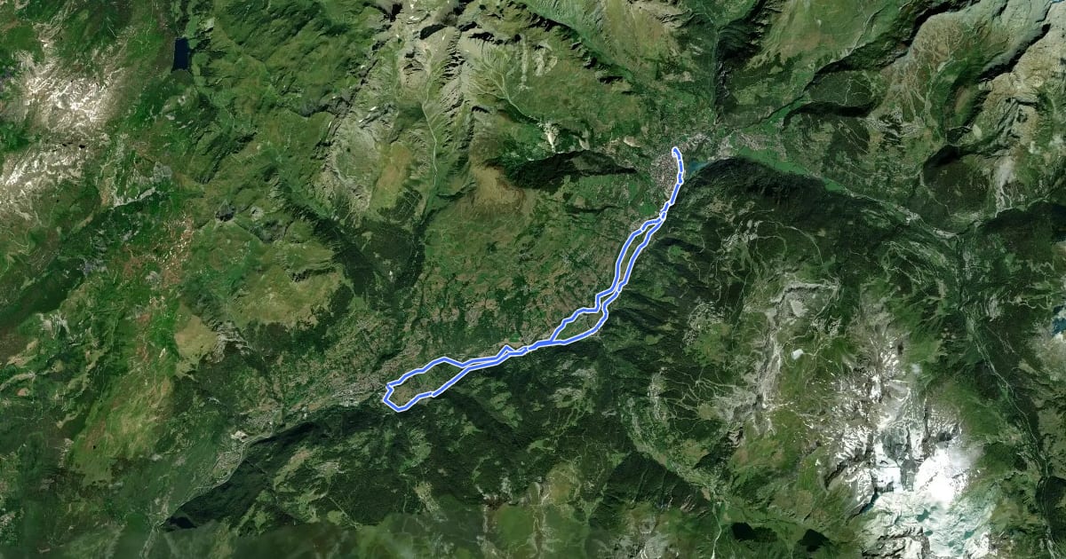 Маршрут Balcon de Tarentaise на спутниковом снимке