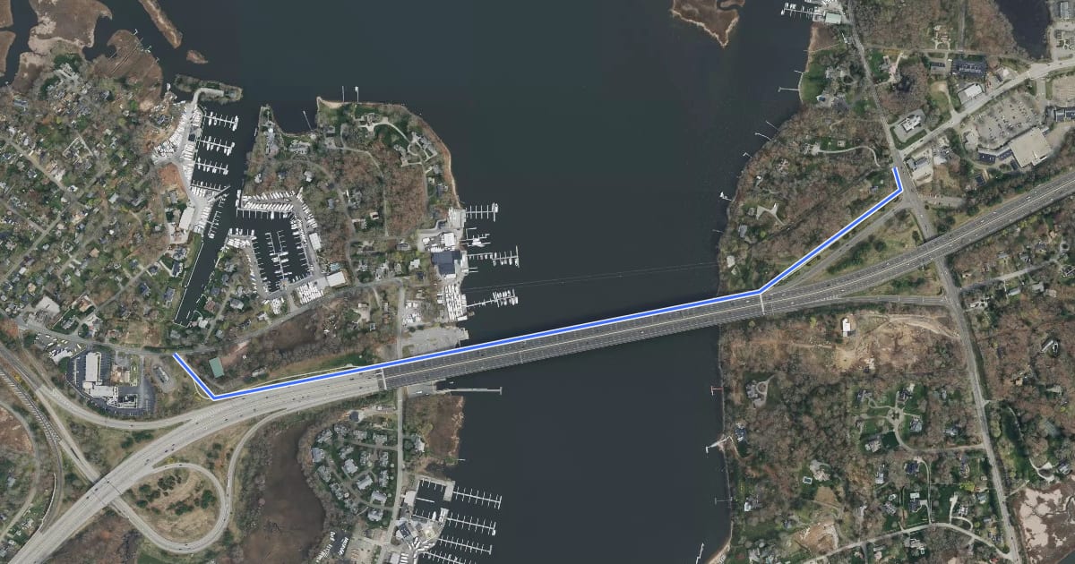 Маршрут Baldwin Bridge Sidepath на спутниковом снимке