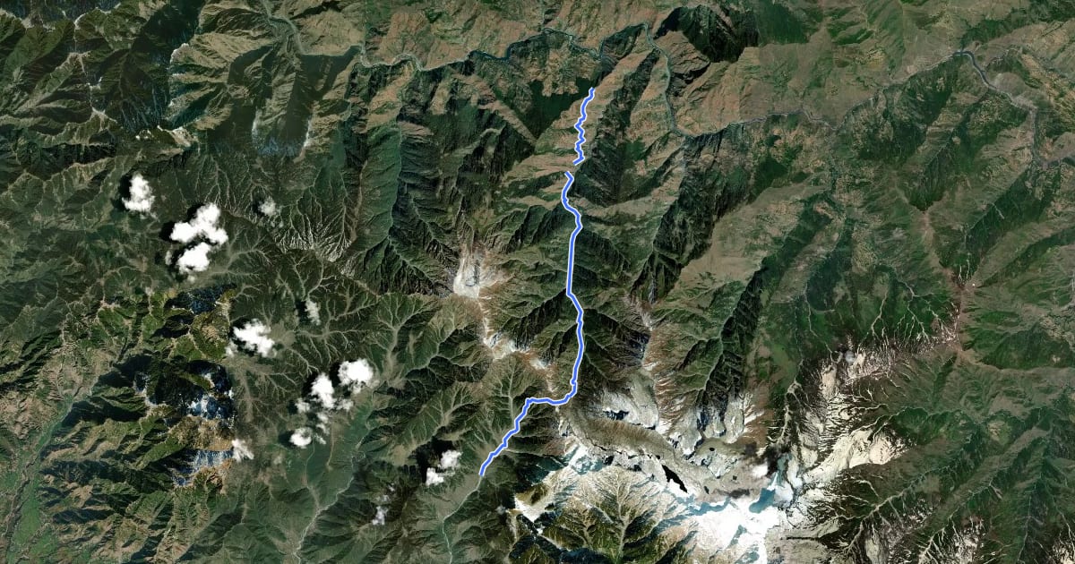 Маршрут Baleni Pass на спутниковом снимке