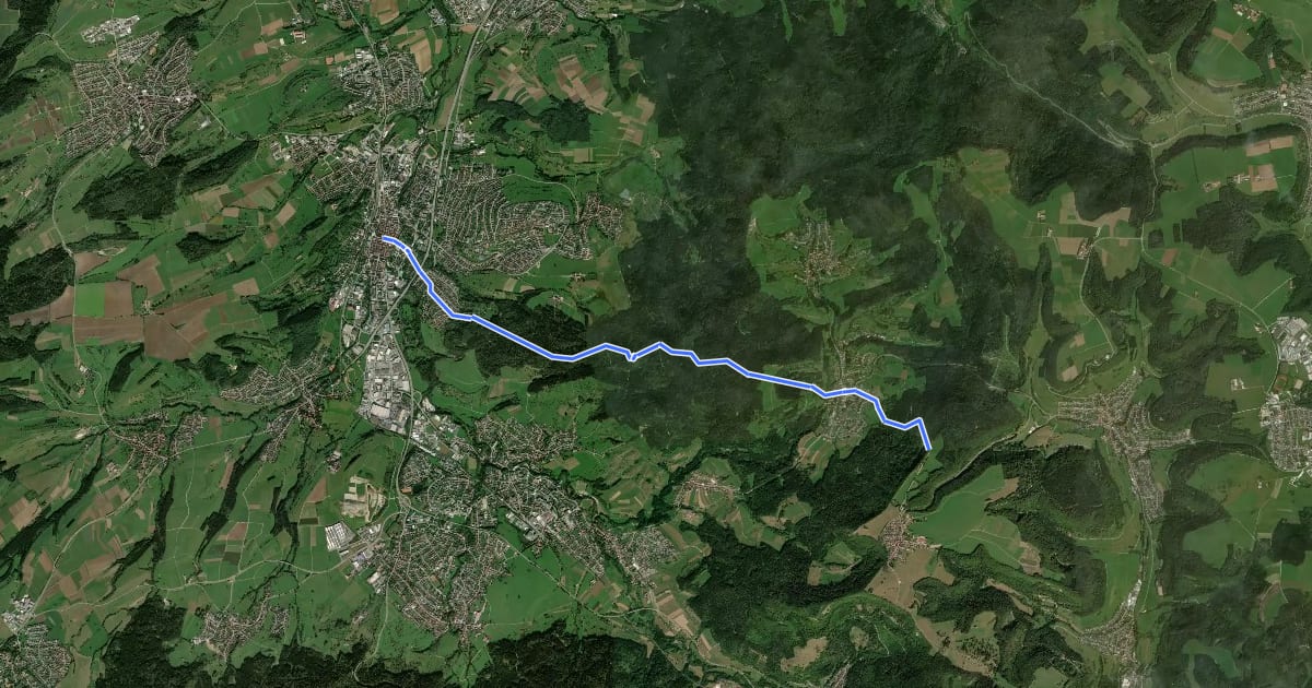 Маршрут Balingen - Zillhausen на спутниковом снимке