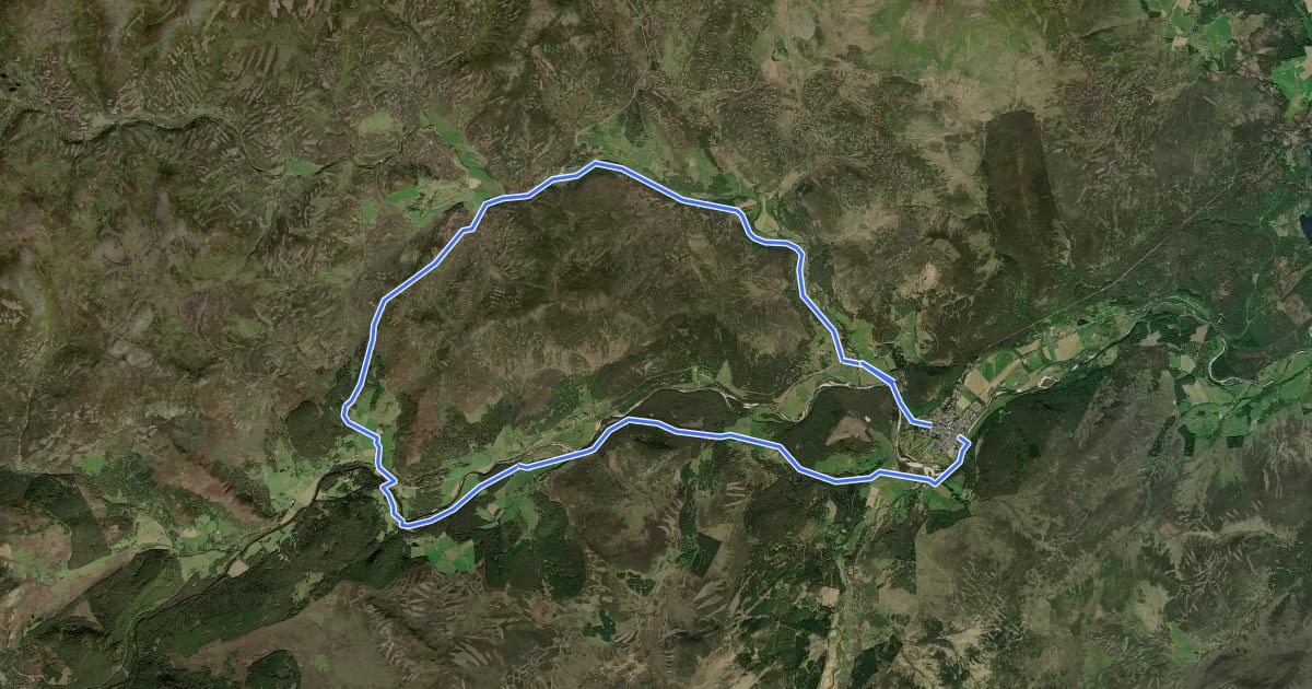 Маршрут Ballater to Gairnshiel Circular на спутниковом снимке