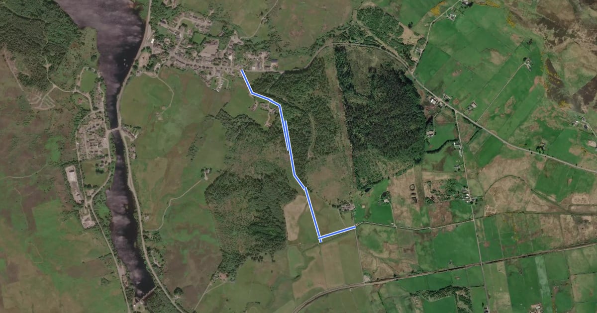 Маршрут Balloan – Lairg Core Path на спутниковом снимке