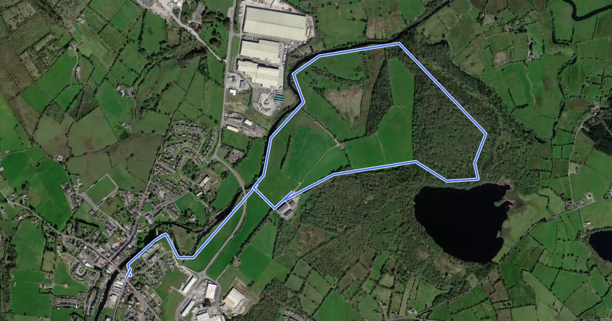 Маршрут Ballyconnell Canal Loop на спутниковом снимке
