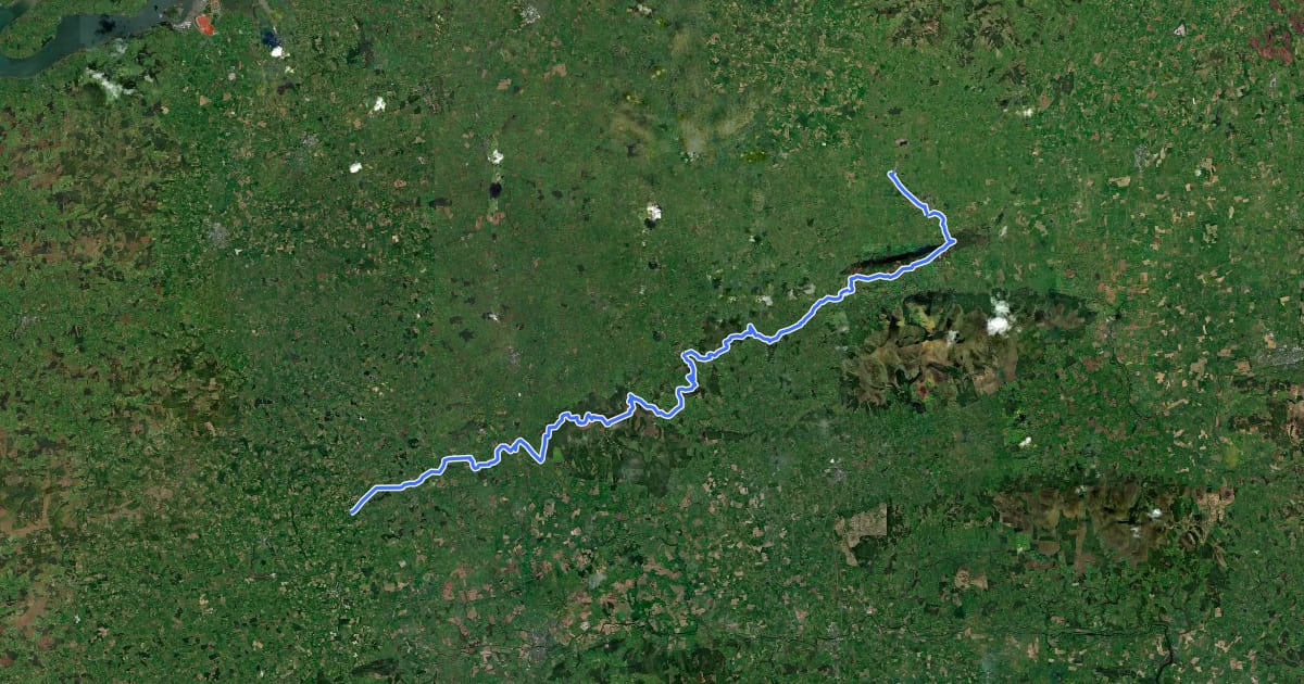 Маршрут Ballyhoura Way на спутниковом снимке