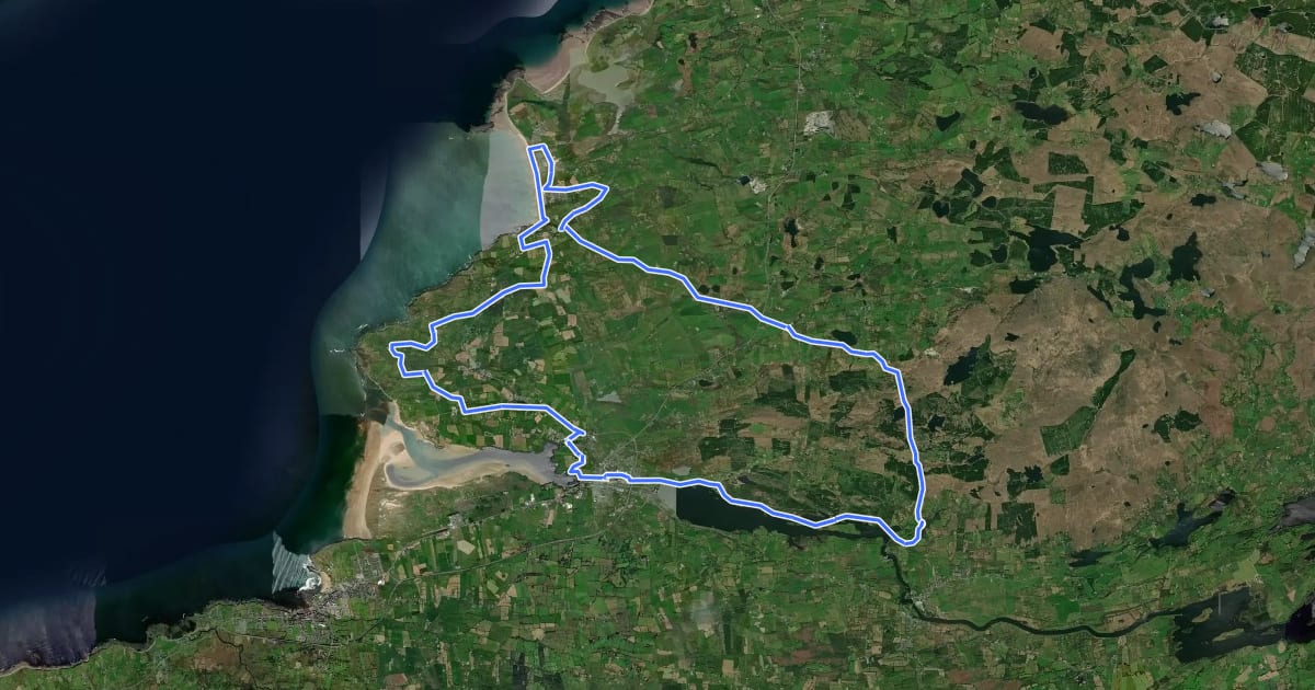 Маршрут Ballyshannon Cycle Hub - Loop 1 на спутниковом снимке