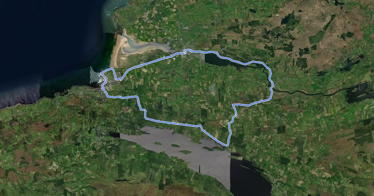 Маршрут Ballyshannon Cycle Hub - Loop 2 на спутниковом снимке