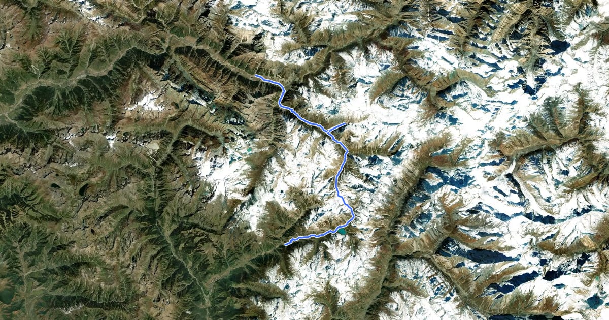 Маршрут Baltal to Pahalgam на спутниковом снимке