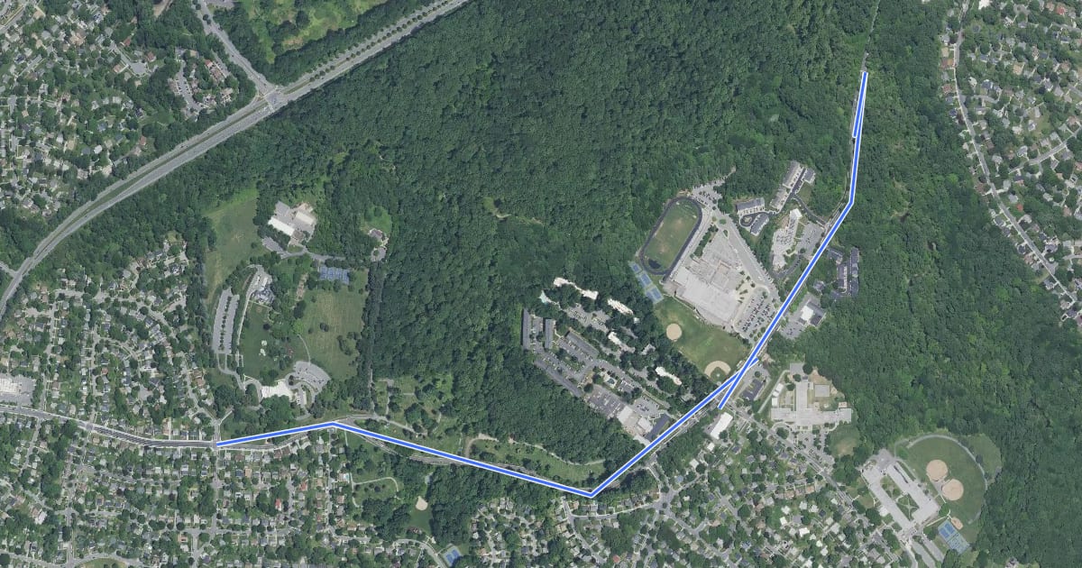 Маршрут Baltimore Road на спутниковом снимке