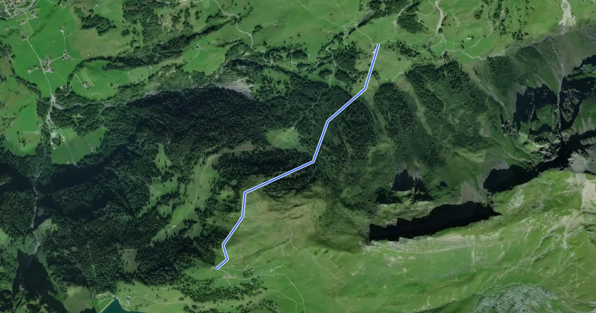 Маршрут Banalp / Chrüzhütte - Haghütte на спутниковом снимке