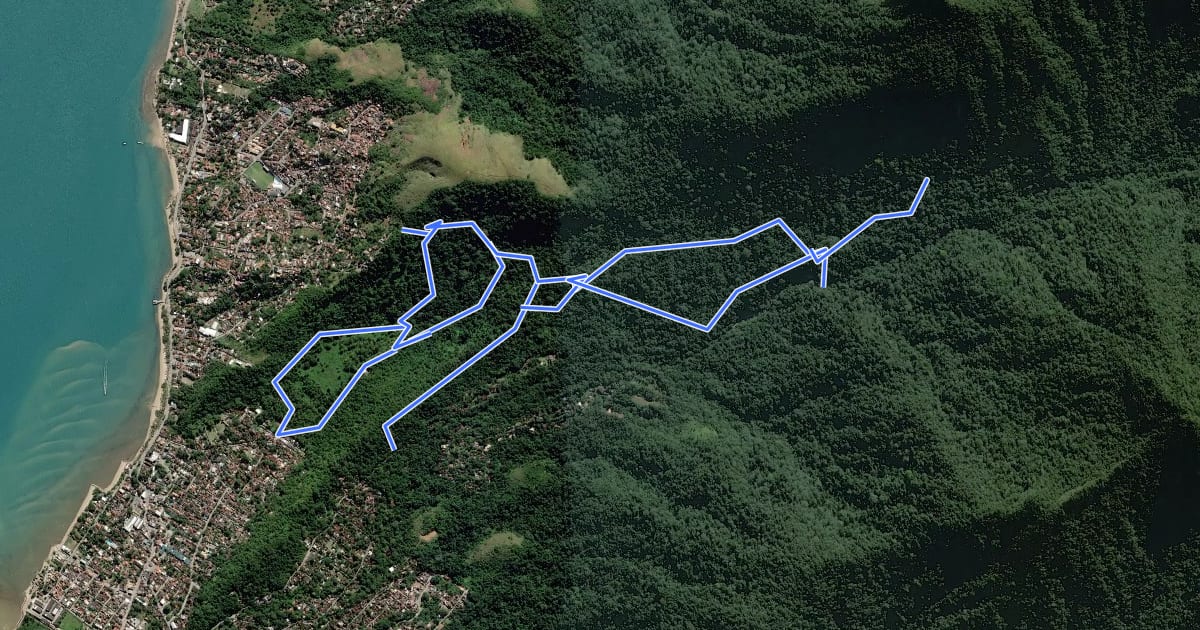 Маршрут Bananal Waterfall Trail на спутниковом снимке