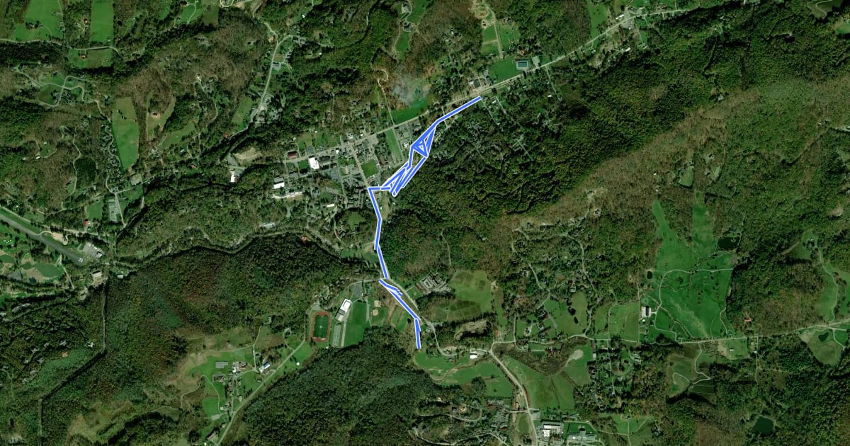 Маршрут Banner Elk Greenway на спутниковом снимке