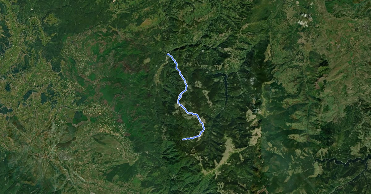 Маршрут Baraj V. Leșului-Cantonul Forestier Sebeșel-Stâna de Vale на спутниковом снимке