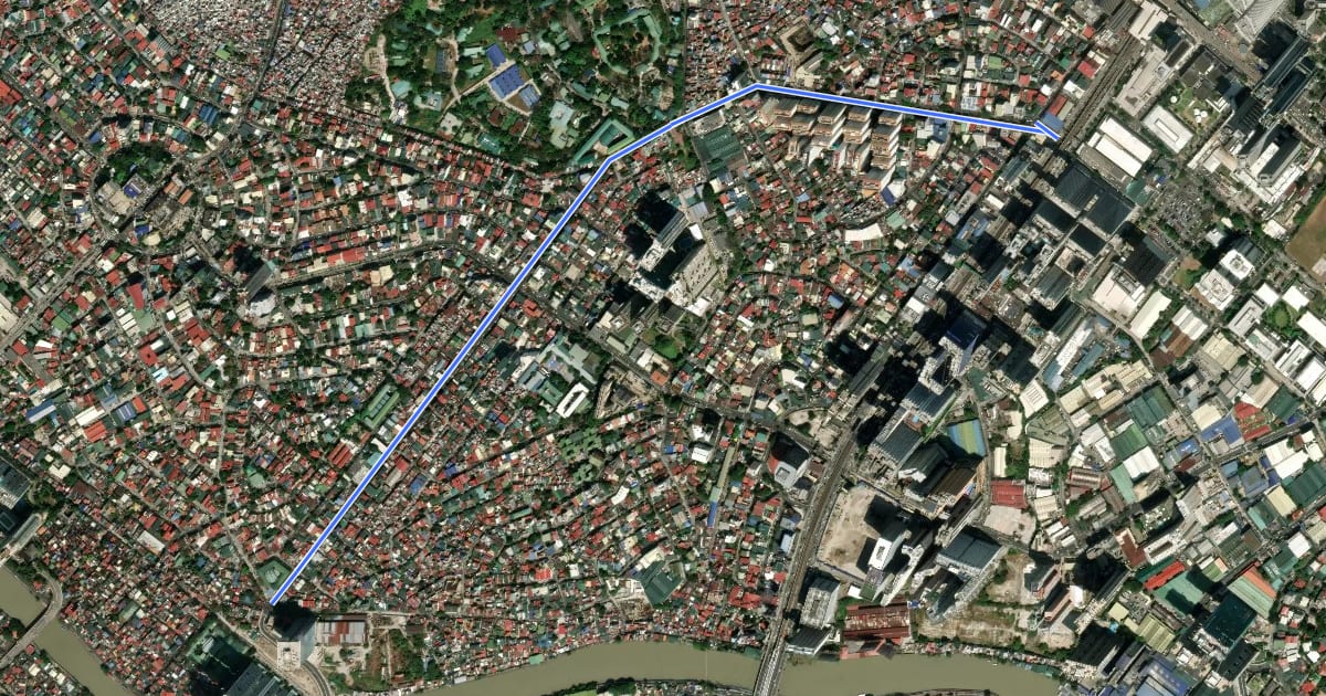 Маршрут Barangka Bicycle Lane на спутниковом снимке