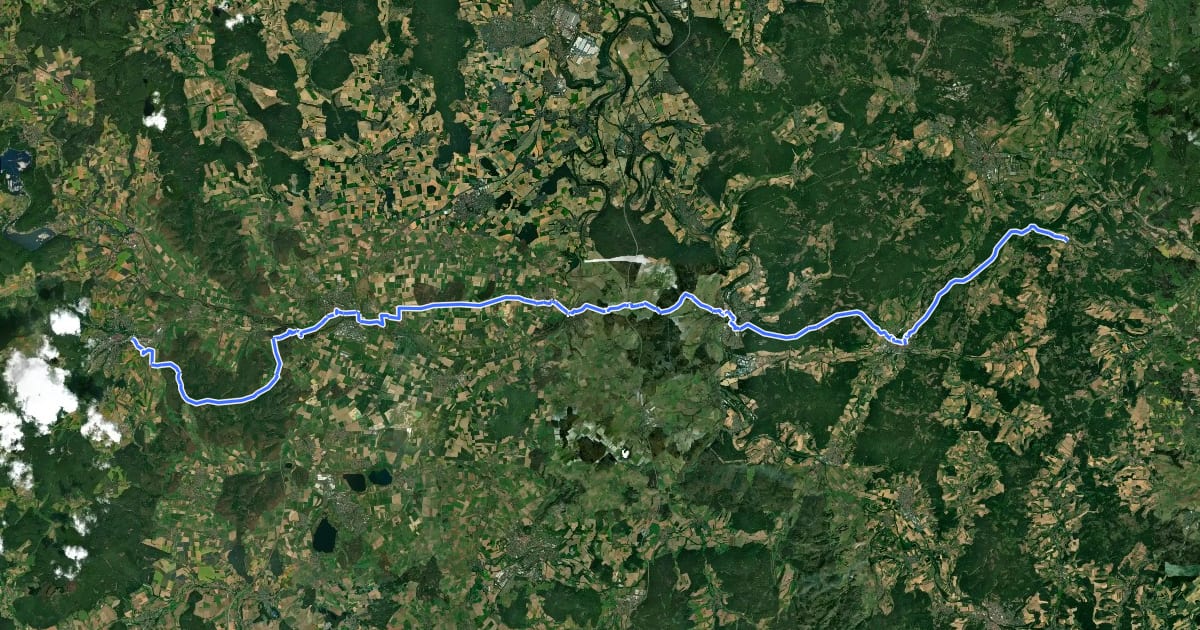 Маршрут Barbarossaweg (Teilstück Bad Wildungen - Reichenbach) на спутниковом снимке