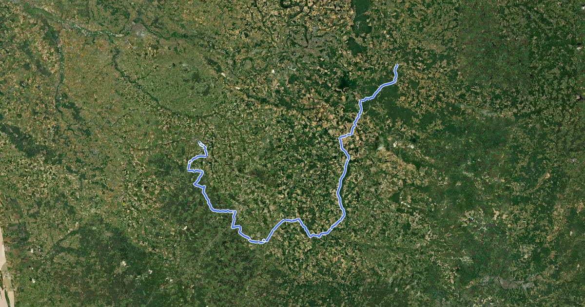 Маршрут Barbezeux-Saint-Hilaire - Saint-Germain-de-Montbron на спутниковом снимке
