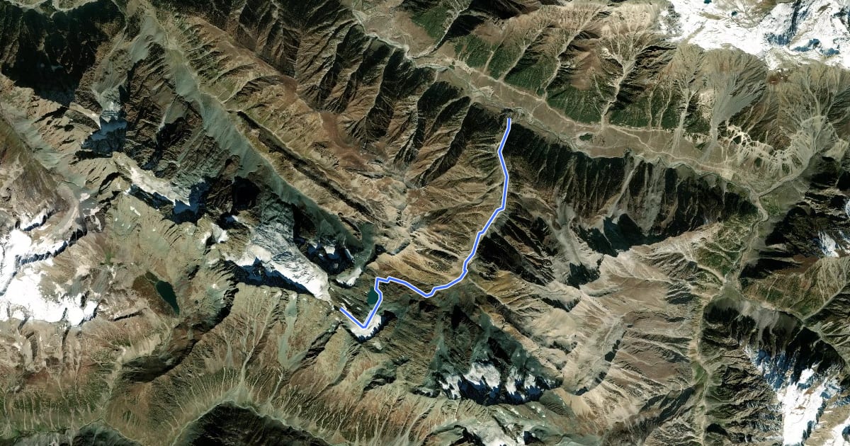 Маршрут Barfsar lake на спутниковом снимке