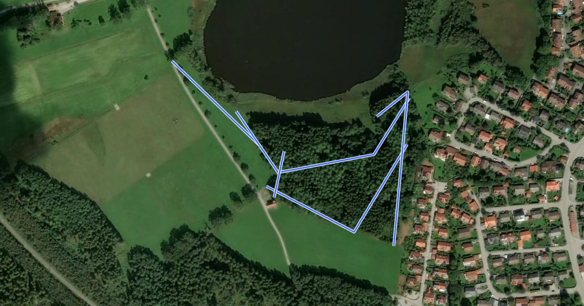 Маршрут Barfusspark Penzberg на спутниковом снимке