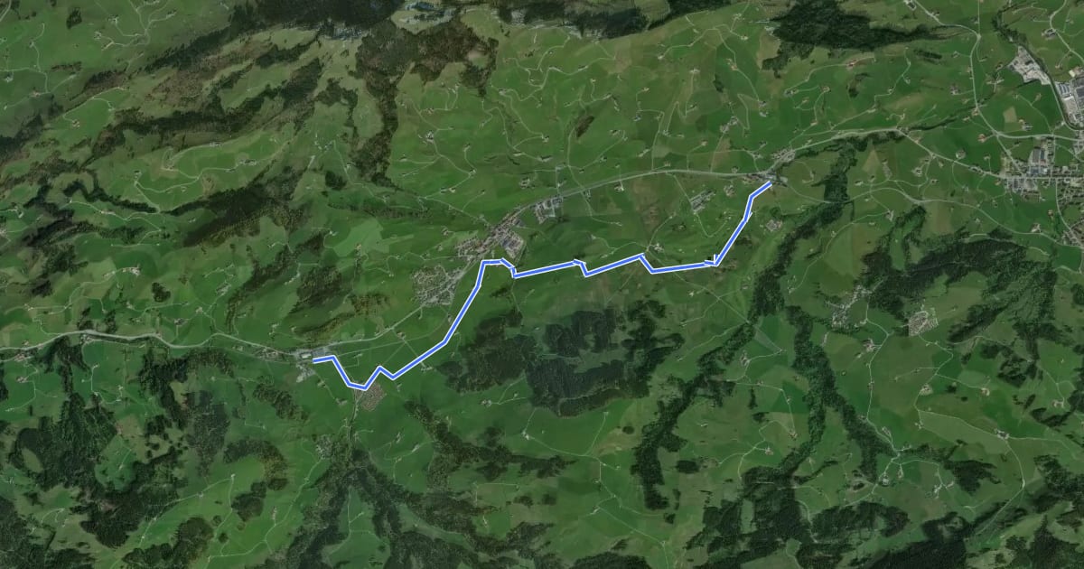 Маршрут Barfussweg на спутниковом снимке