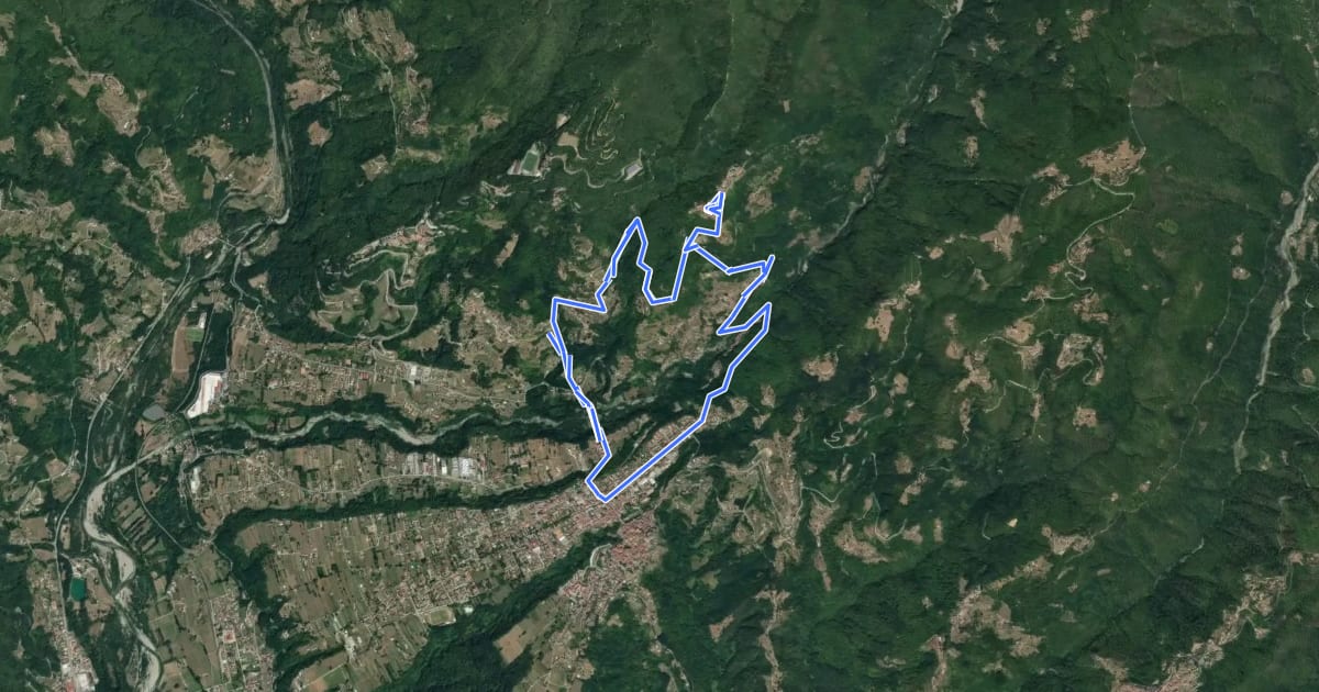 Маршрут BARGA - CATAGNANA - SOMMOCOLONIA - ALBIANO - BARGA на спутниковом снимке