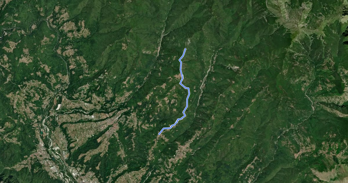 Маршрут BARGA - RENAIO на спутниковом снимке