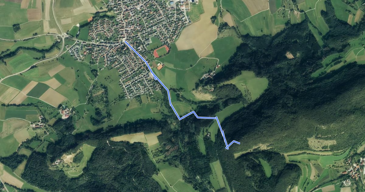 Маршрут Bargau - Scheuelberg (Hoher Felsen) на спутниковом снимке