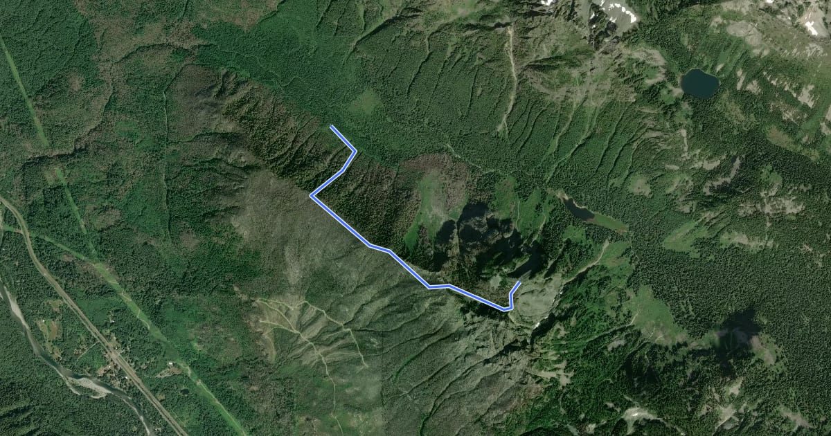 Маршрут Baring Mountain Trail на спутниковом снимке