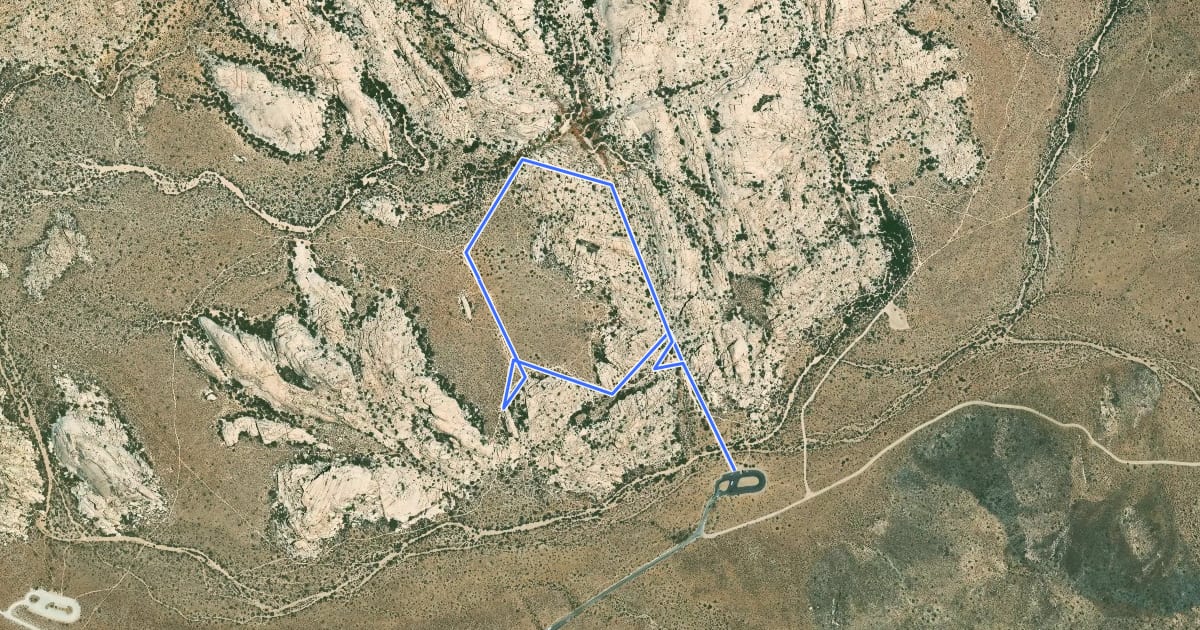 Маршрут Barker Dam Loop на спутниковом снимке