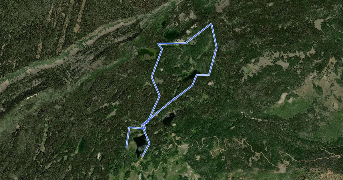 Маршрут Barker Lakes Loop на спутниковом снимке