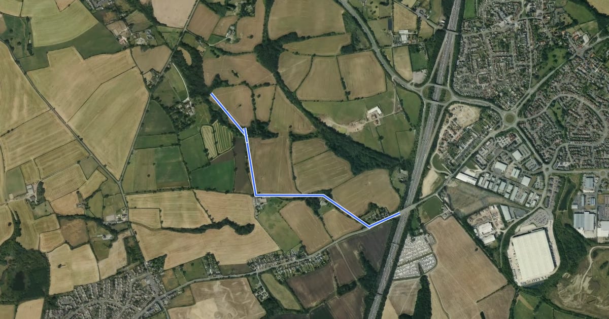 Маршрут Barlborough Heritage Trail на спутниковом снимке