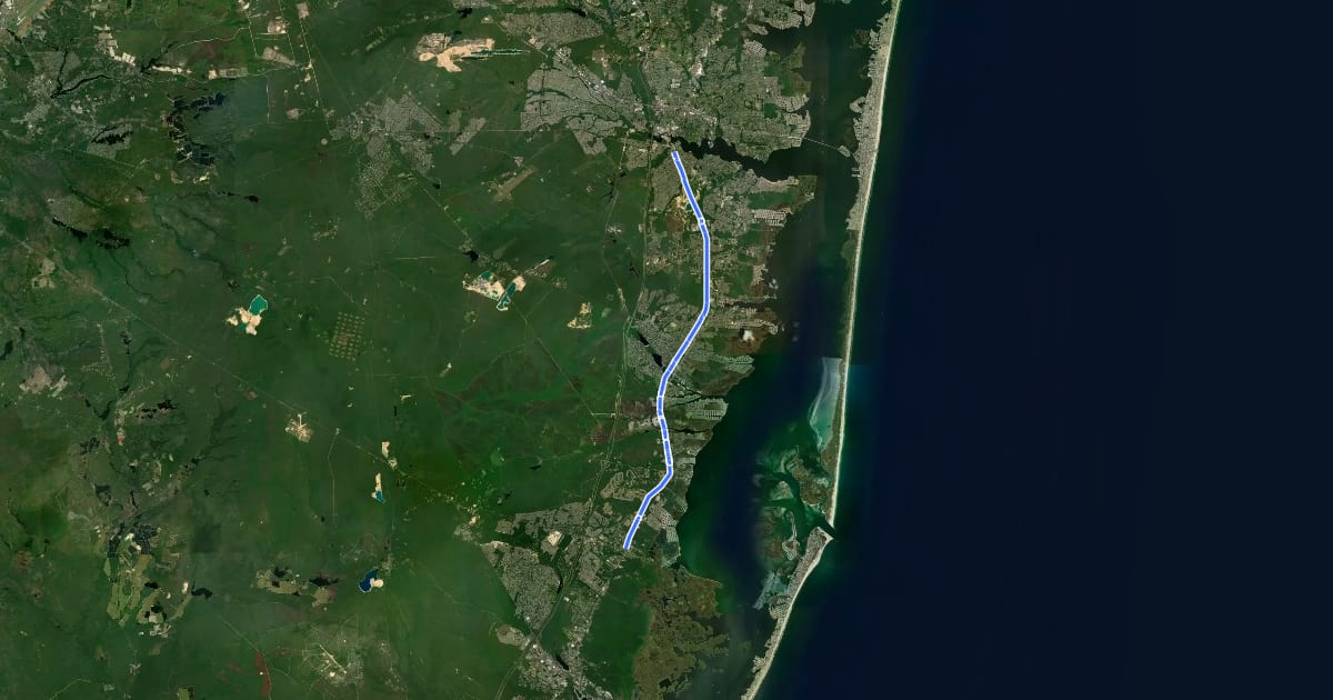 Маршрут Barnegat Branch Trail на спутниковом снимке