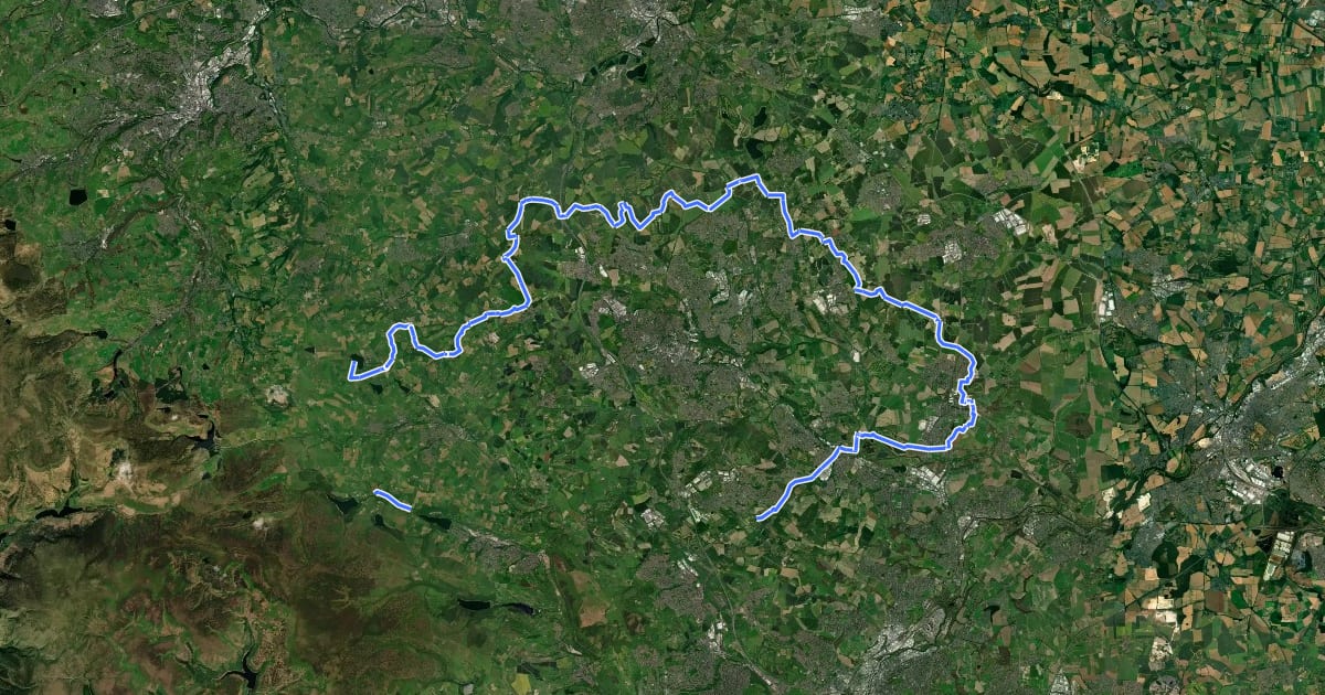Маршрут Barnsley Boundary Walk на спутниковом снимке