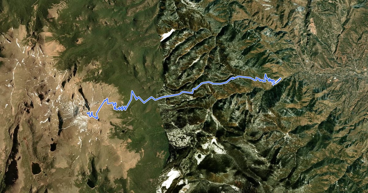 Маршрут Barr Trail на спутниковом снимке