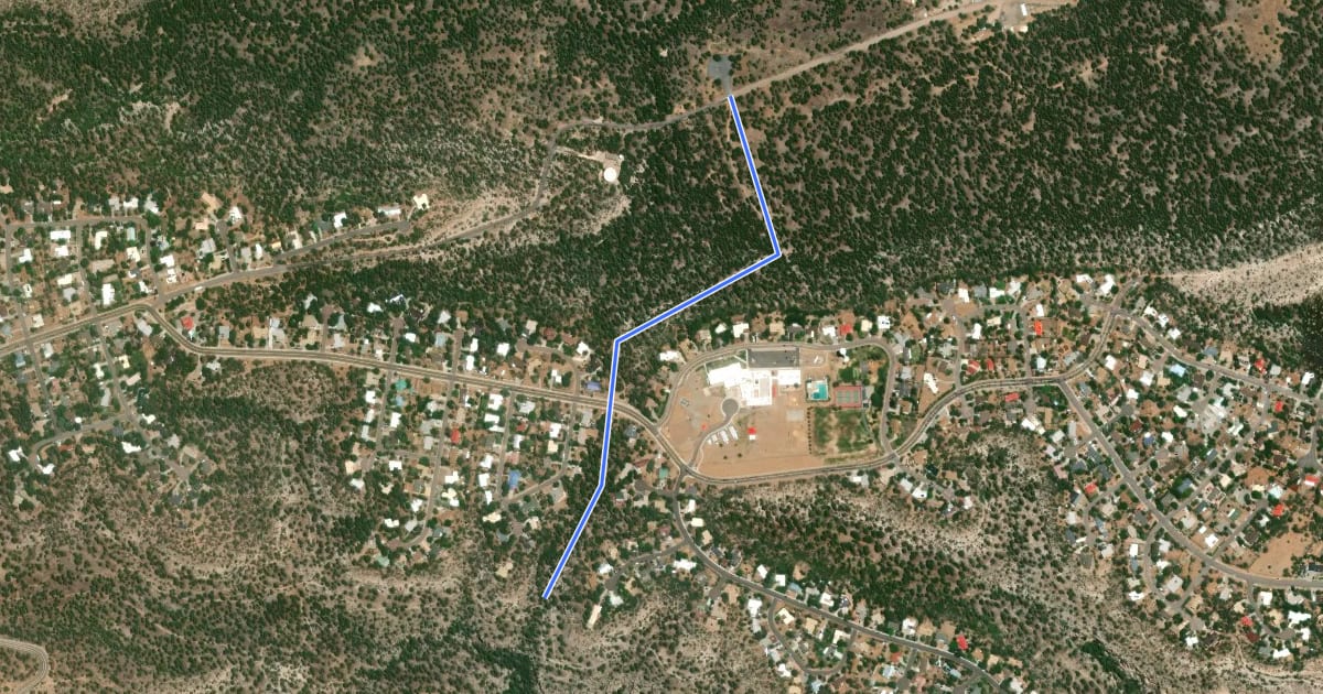 Маршрут Barranca Crossing Trail на спутниковом снимке