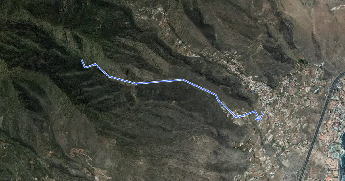 Маршрут Barranco Chacorche на спутниковом снимке