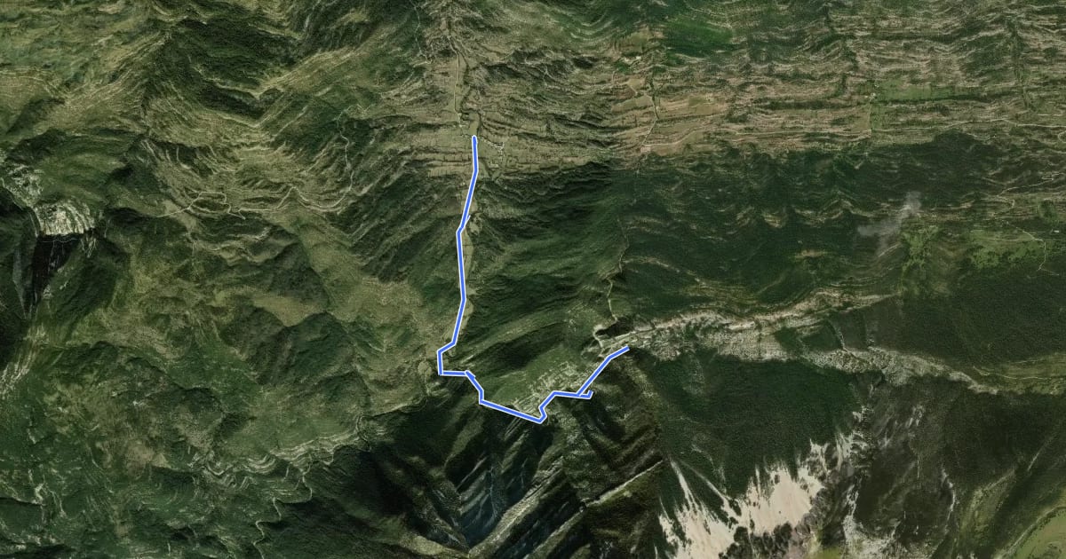 Маршрут Barranco de la Pillera на спутниковом снимке