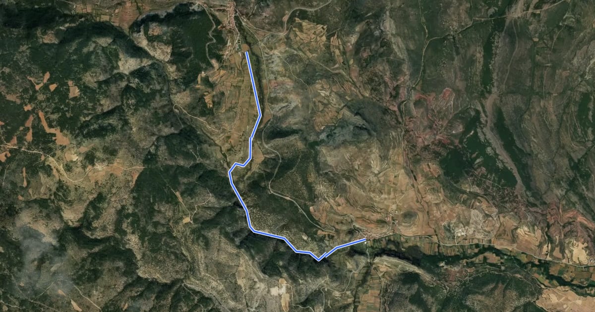 Маршрут Barranco de las Cuevas на спутниковом снимке