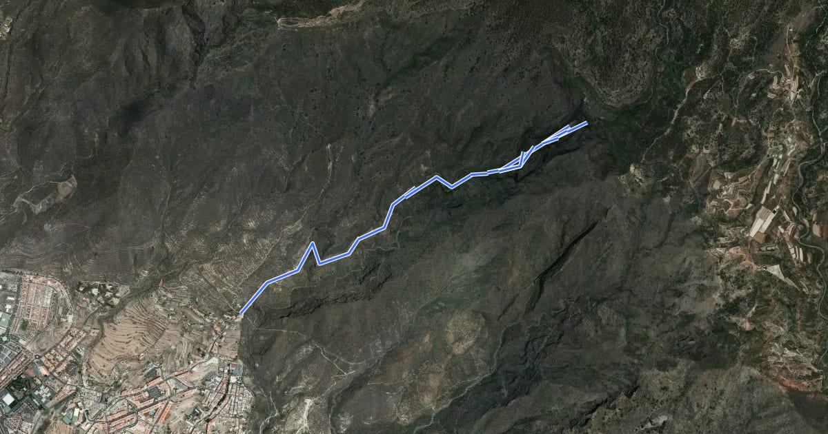 Маршрут Barranco del Infierno на спутниковом снимке