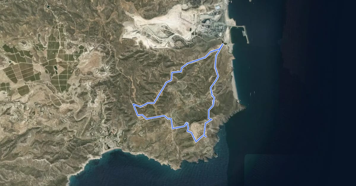 Маршрут Barranco Hondo - Mesa Roldán на спутниковом снимке