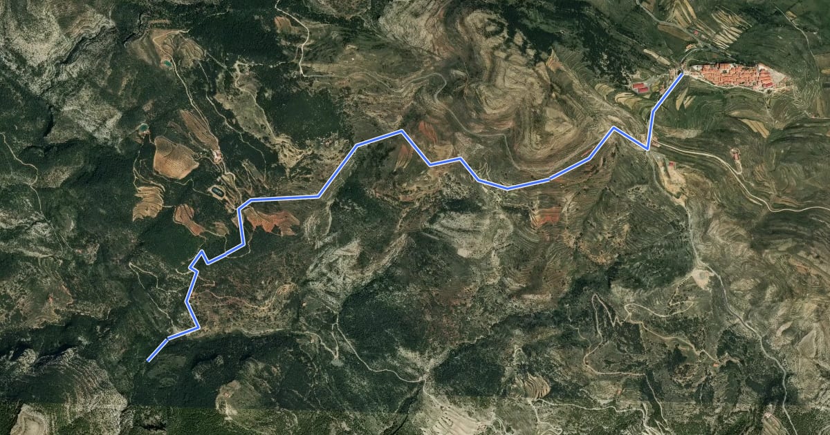 Маршрут Barranco y cascada del Arquero на спутниковом снимке