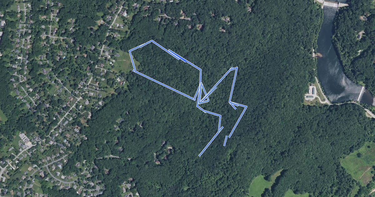 Маршрут Barrans-Baldwin Trail (green) на спутниковом снимке