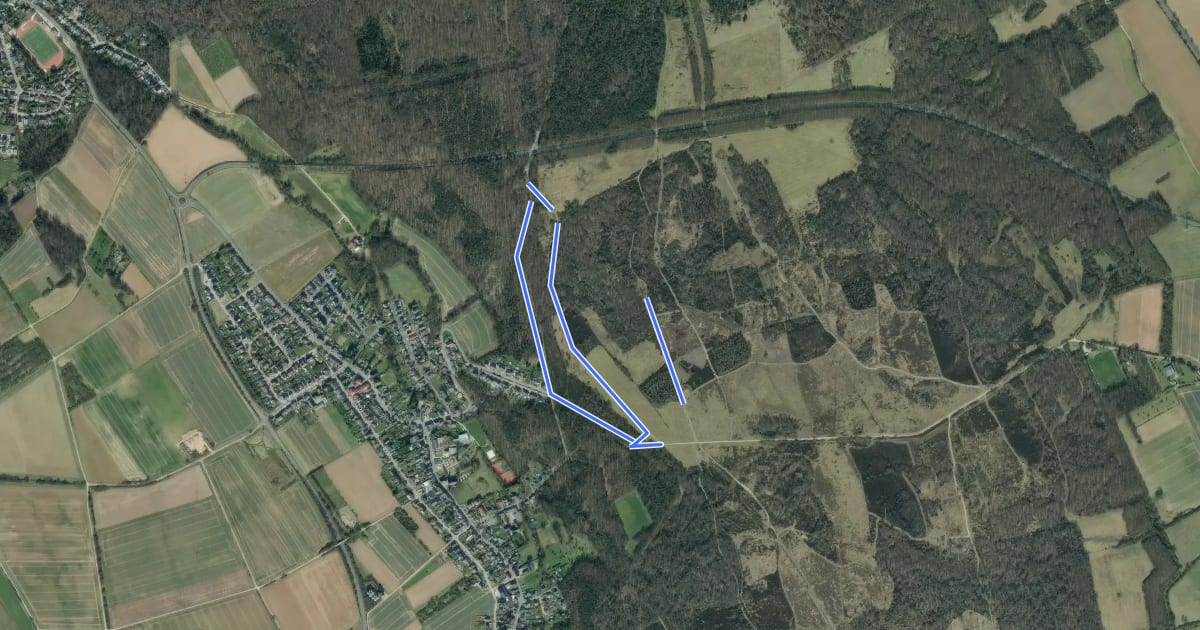Маршрут barrierefreier Weg Drover Heide на спутниковом снимке