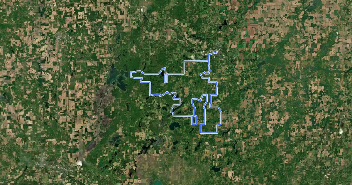 Маршрут Barry-Roubaix 62 Mile на спутниковом снимке