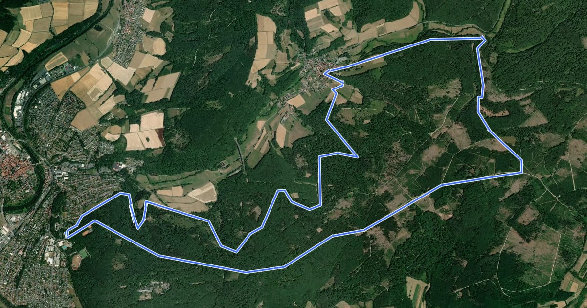 Маршрут Bartenwetzer-Rundwanderweg B 3 на спутниковом снимке
