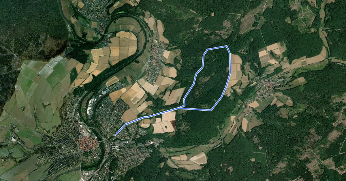 Маршрут Bartenwetzer- Rundwanderweg B 5 на спутниковом снимке
