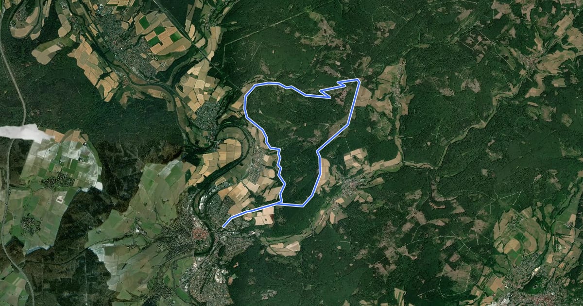Маршрут Bartenwetzer- Rundwanderweg B 6 на спутниковом снимке