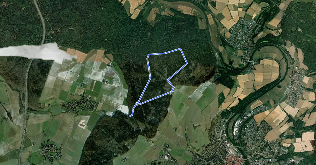 Маршрут Bartenwetzer- Rundwanderweg B 7 на спутниковом снимке