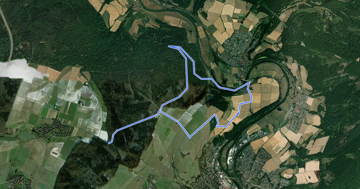 Маршрут Bartenwetzer- Rundwanderweg B 8 на спутниковом снимке