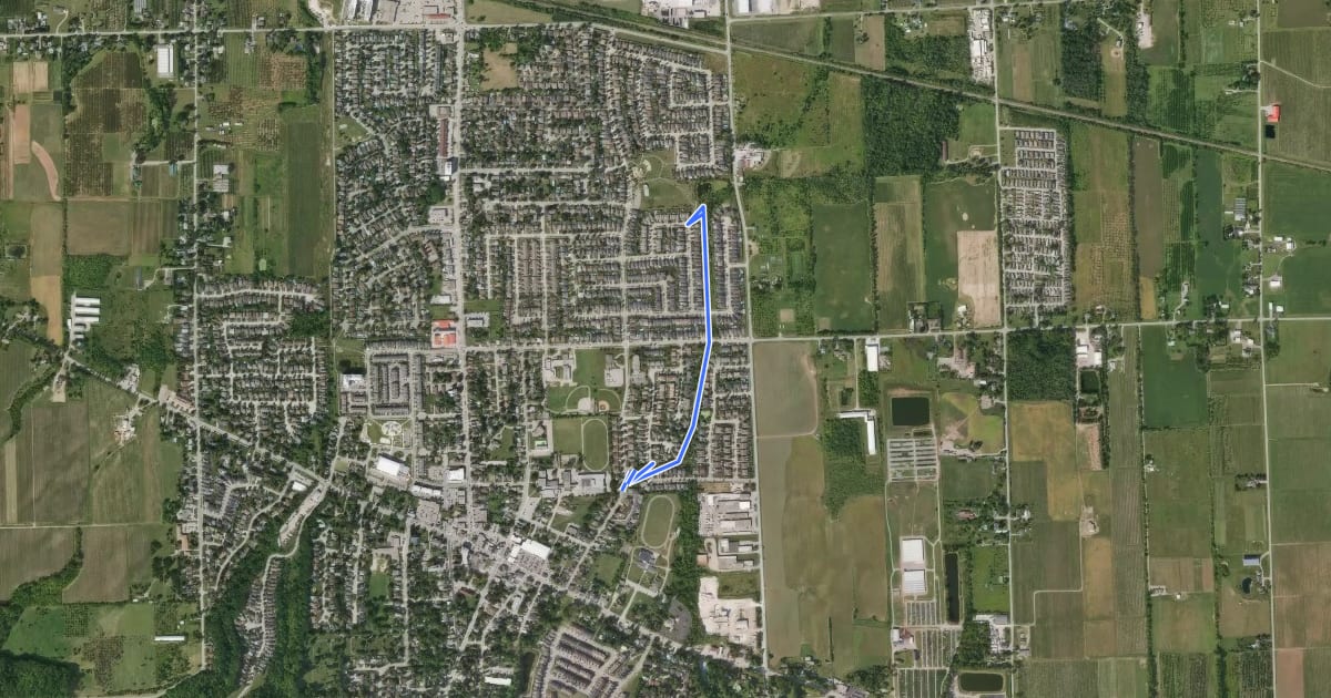 Маршрут Bartlett Creek Trail на спутниковом снимке